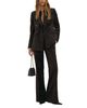 Reiss Reiss Flocked Velvet Flared Pants - 2