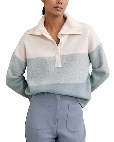Reiss Reiss Flora Stripe Button Neck Sweater