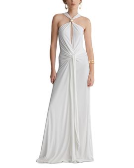 Reiss Reiss Fortuna Halter Draped Maxi Dress