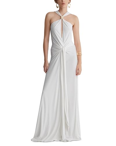 Reiss Reiss Fortuna Halter Draped Maxi Dress