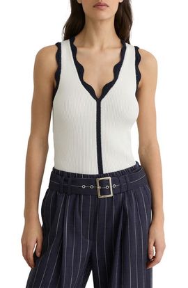 Reiss Reiss Freya Rib Knit Crochet Trim Tank