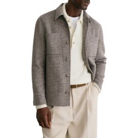 Reiss Reiss Gano Wool Blend Check Shirt Jacket