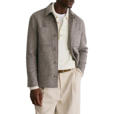 Reiss Reiss Gano Wool Blend Check Shirt Jacket