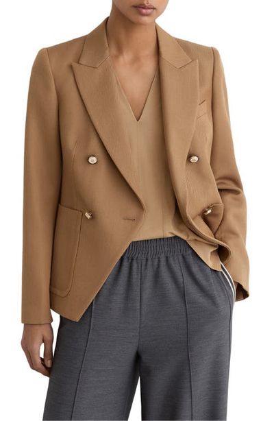 Reiss Reiss Gigi Double Breasted Twill Blazer