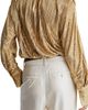 Reiss Reiss Glenn Metallic Plissé Tie Waist Top - 2