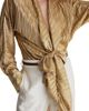 Reiss Reiss Glenn Metallic Plissé Tie Waist Top - 3