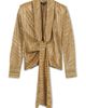 Reiss Reiss Glenn Metallic Plissé Tie Waist Top - 4