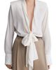 Reiss Reiss Glenn Tie Waist Silk Top - 1