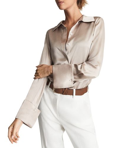 Reiss Reiss Hailey Button Front Silk Shirt