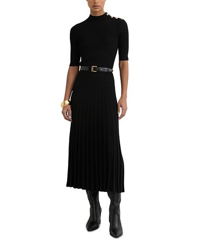 Reiss Reiss Harriet Short Sleeve Button Knitted Dress