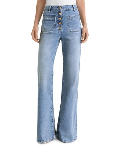 Reiss Reiss High Rise Flared Jeans in Light Blue