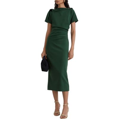 Reiss Reiss Hilary Ruched Cowl Neck Midi Dress