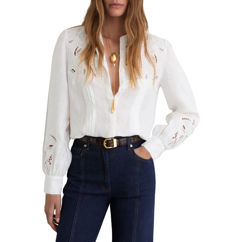 Reiss Reiss Ida Pleated Linen Button-Up Shirt