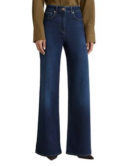 Reiss Reiss Jas High Rise Wide Leg Jeans in Dark Blue