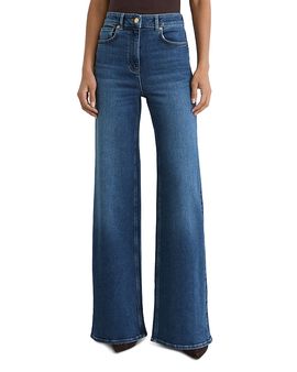Reiss Reiss Jas High Rise Wide Leg Jeans in Mid Blue