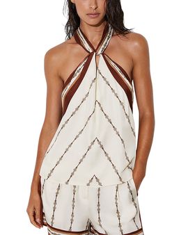 Reiss Reiss Jayce Chain Print Halter Neck Top