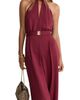 Reiss Reiss Jodie Halter Neck Belted Wide Leg Jumpsuit - 3