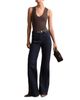 Reiss Reiss June Mid Rise Flare Leg Pin Stitch Jeans in Indigo - 4