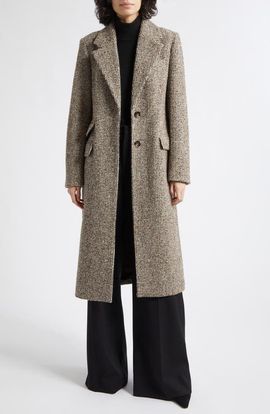 Reiss Reiss Kai Houndstooth Check Wool Blend Coat