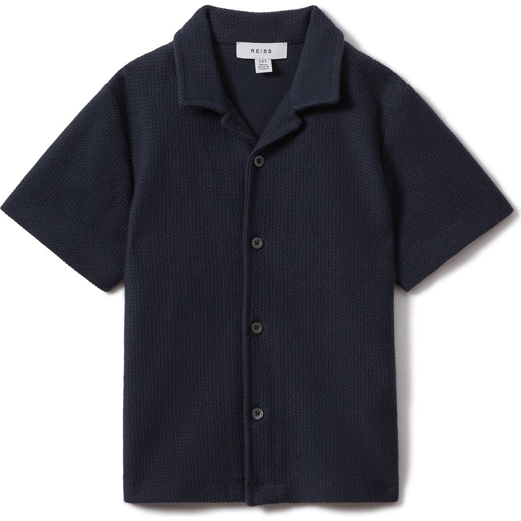 Reiss Reiss Kids' Gerrard Sr. Short Sleeve Cotton Button-Up Shirt