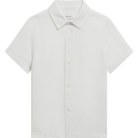 Reiss Reiss Kids' Holiday Jr. Short Sleeve Linen Button-Up Shirt