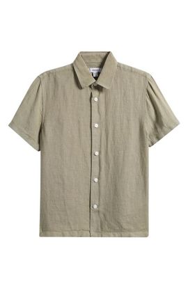 Reiss Reiss Kids' Holiday Short Sleeve Linen Button-Up Shirt