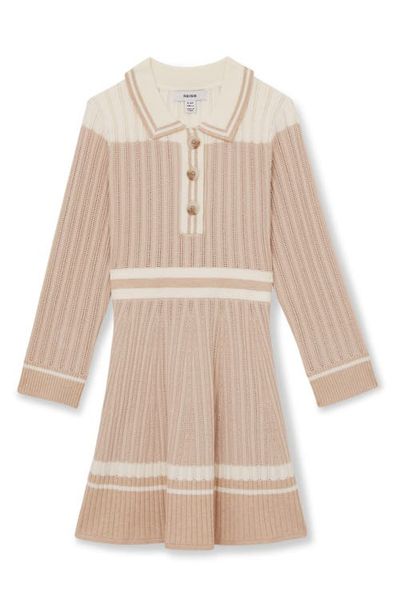 Reiss Reiss Kids' Long Sleeve Rib Sweater Dress