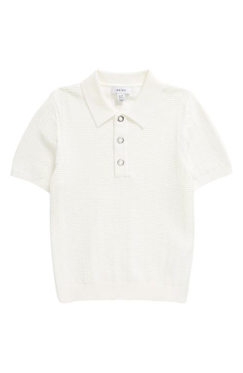 Reiss Reiss Kids' Pascoe Jr. Textured Polo Sweater