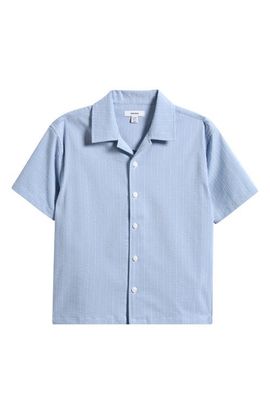 Reiss Reiss Kids' Pyrus Stripe Stretch Seersucker Camp Shirt
