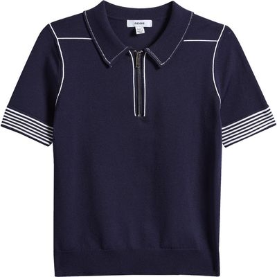 Reiss Reiss Kids' Whorlton Quarter Zip Polo Sweater