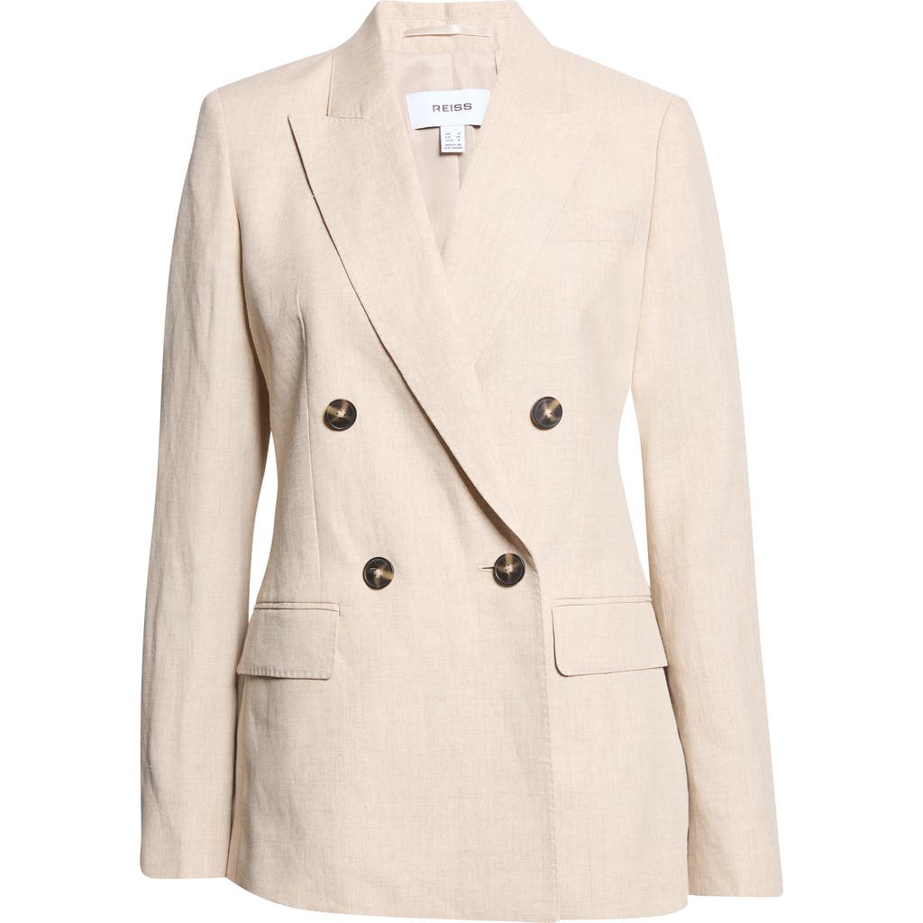 Reiss Reiss Kit Double Breasted Linen Blazer