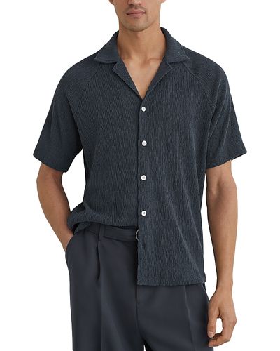 Reiss Reiss Knox Short Sleeve Textured Raglan Shirt