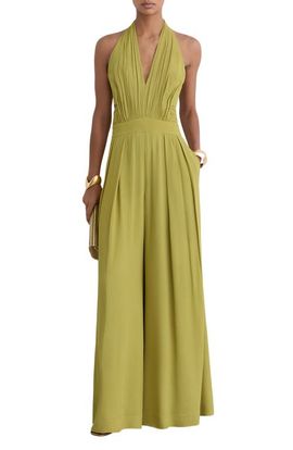 Reiss Reiss Lainey Halter Wide Leg Jumpsuit