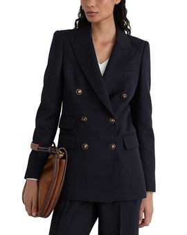 Reiss Reiss Lauryn Double Breasted Twill Blazer