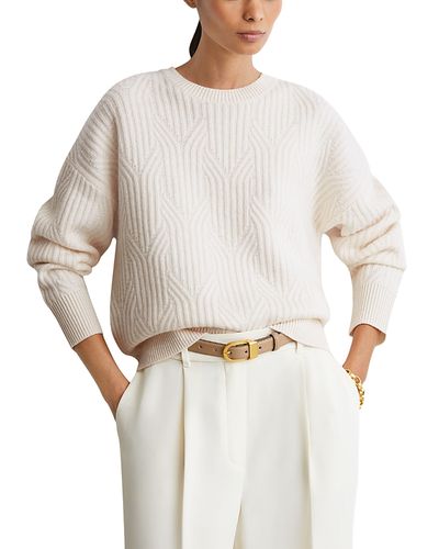 Reiss Reiss Leah Geometric Wool & Cashmere Crewneck Sweater