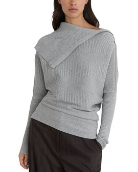 Reiss Reiss Leena Asymmetric Neck Ribbed Sweater