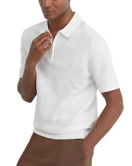 Reiss Reiss Leigham Half Zip Chevron Knot Sweater Polo