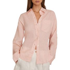 Reiss Reiss Leora Linen Tie Back Button-Up Shirt
