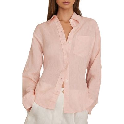 Reiss Reiss Leora Linen Tie Back Button-Up Shirt
