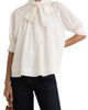 Reiss Reiss Lerina Smocked Tie Neck Puff Sleeve Top - 1