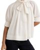 Reiss Reiss Lerina Smocked Tie Neck Puff Sleeve Top - 3