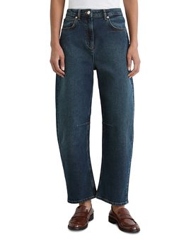 Reiss Reiss Levitt Cotton Stretch Mid Rise 32 Barrel Jeans in Antique Mid Blue
