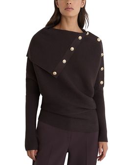 Reiss Reiss Lexi Asymmetric Shawl Collar Sweater