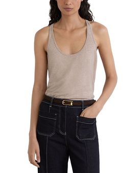 Reiss Reiss Lidie Linen Scoop Neck Tank Top