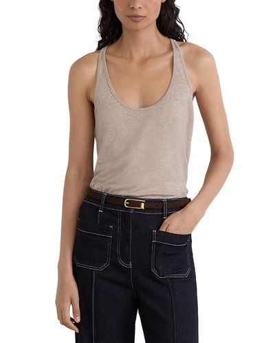 Reiss Reiss Lidie Linen Scoop Neck Tank Top