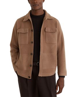 Reiss Reiss Lockwood Wool Concealed Placket Overshirt