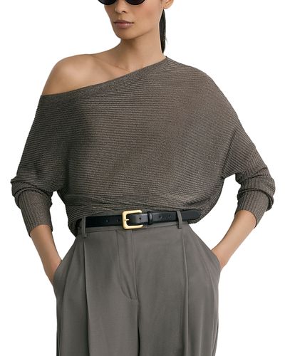 Reiss Reiss Logan Metallic Knit Asymmetric Neck Sweater