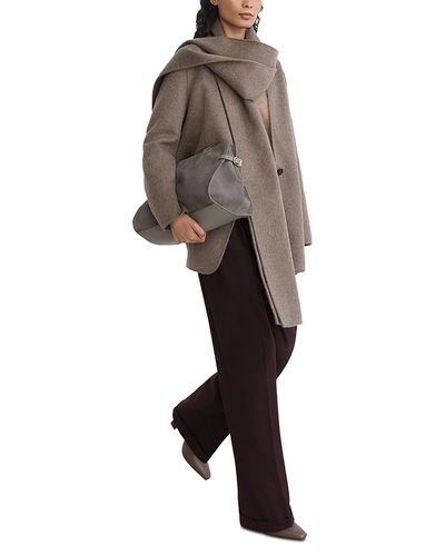 Reiss Reiss Lori Wool Blend Collarless Coat