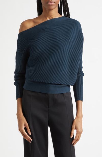 Reiss Reiss Lorna Rib Knit Off the Shoulder Top