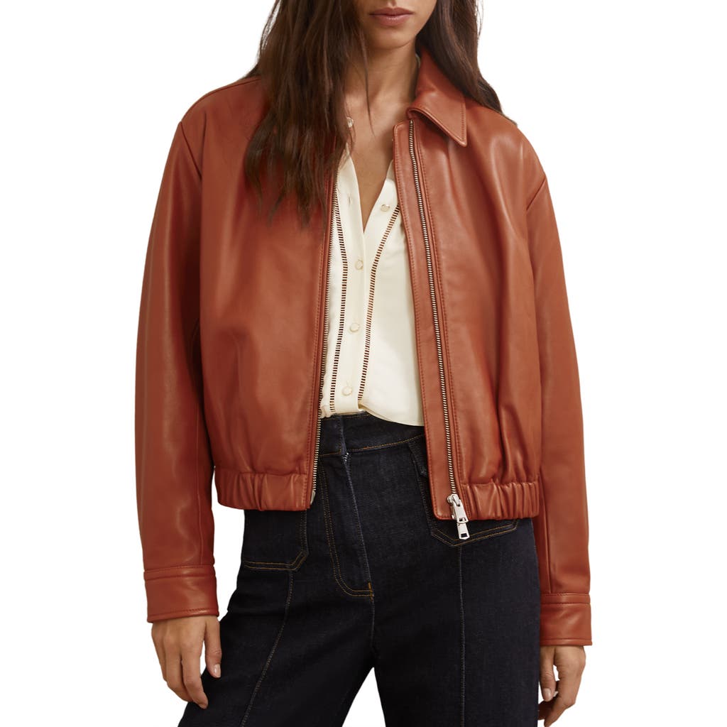Reiss Reiss Lottie Sheepskin Leather Jacket